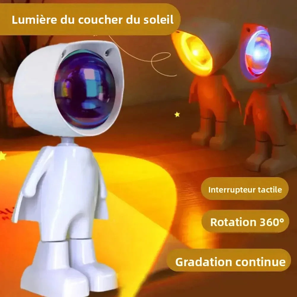 Lampe rechargeable à projection arc-en-ciel