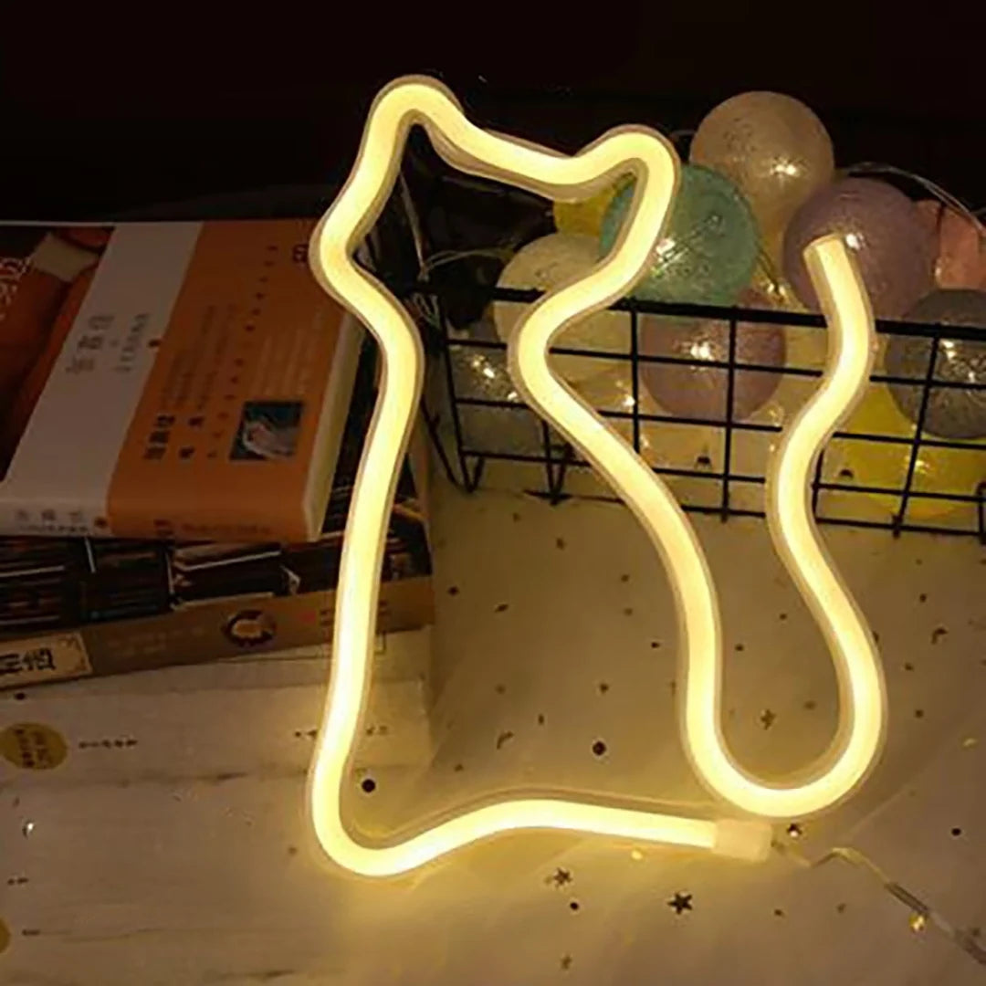 Veilleuse décorative chat, USB ou piles