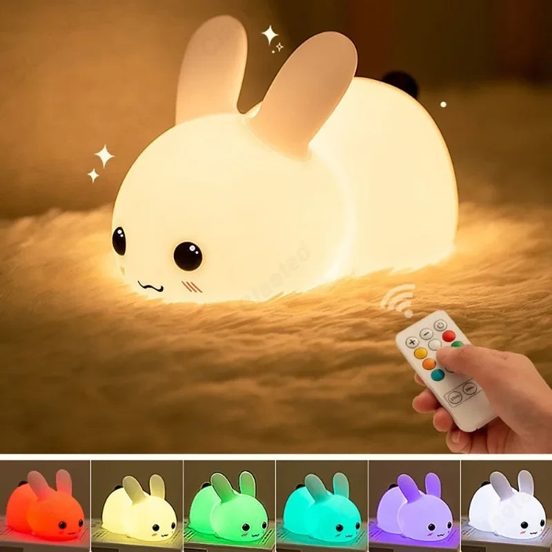 Veilleuse lapin LED à lumière colorée