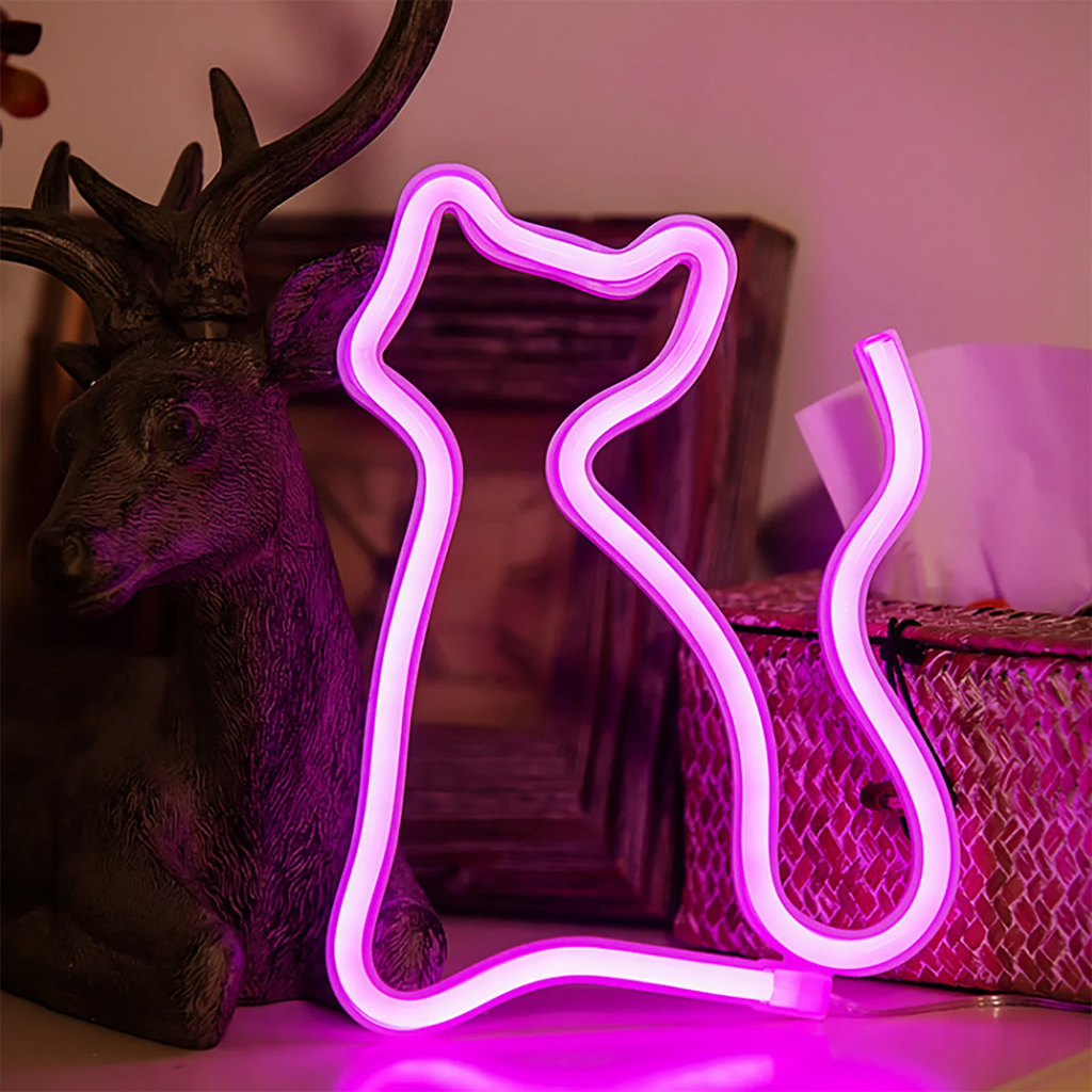 Veilleuse décorative chat, USB ou piles