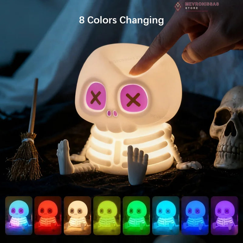 Veilleuse crâne en silicone à couleurs changeantes