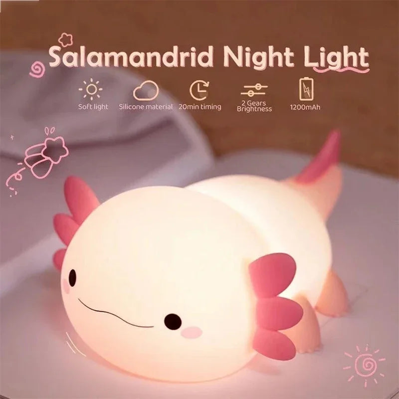 Veilleuse tactile axolotl rechargeable