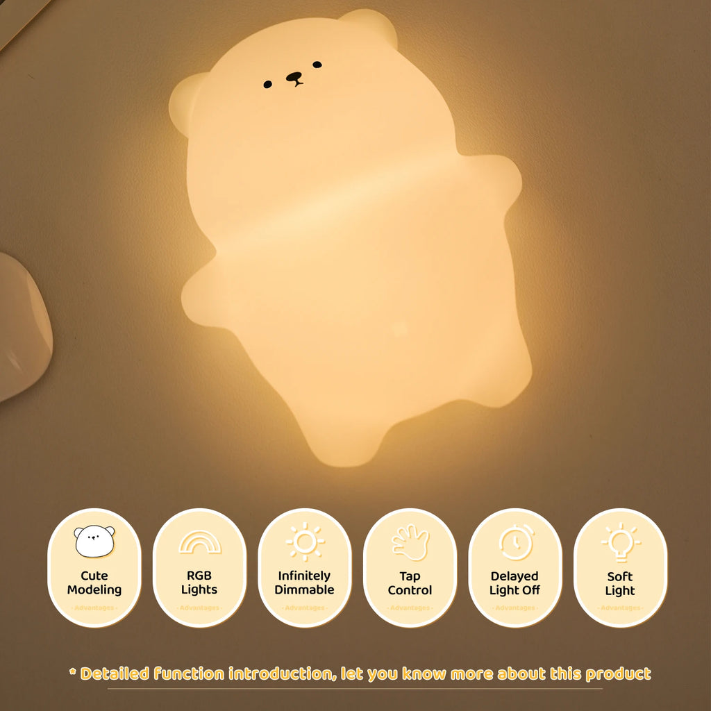 Veilleuse décorative ours couché