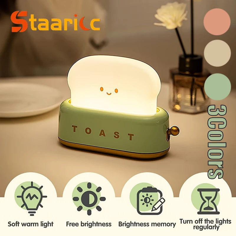 Veilleuse rechargeable grille-pain souriant
