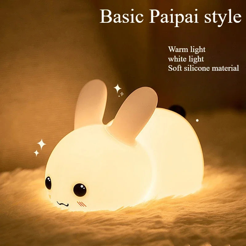 Veilleuse lapin LED à lumière colorée