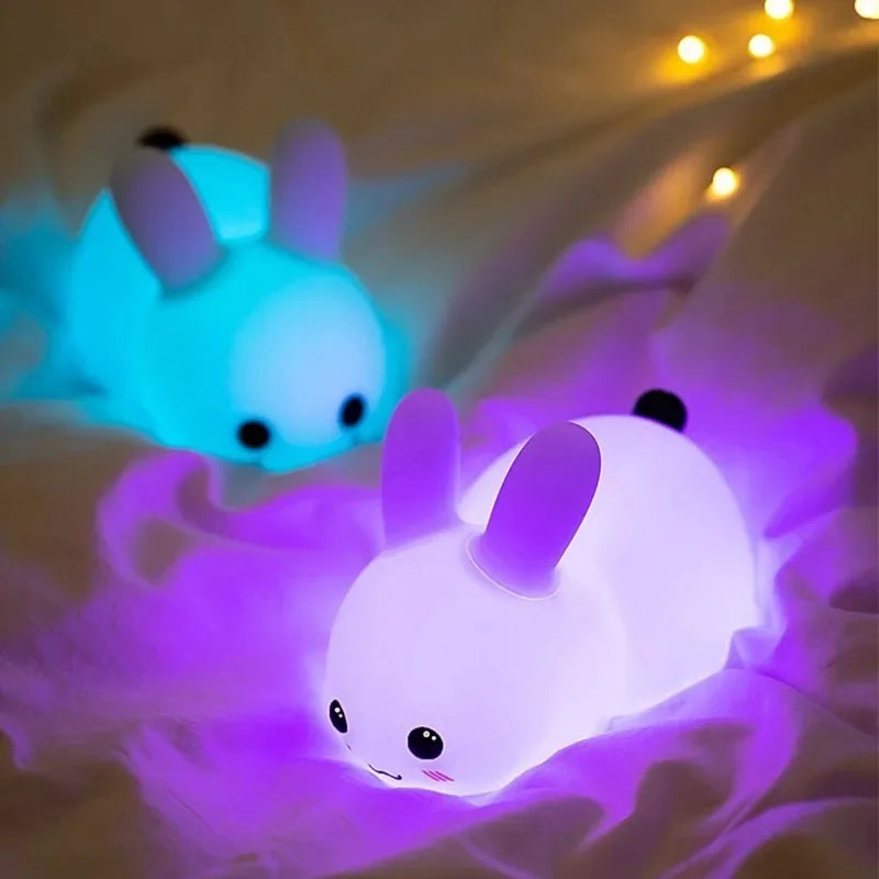 Veilleuse lapin LED à lumière colorée