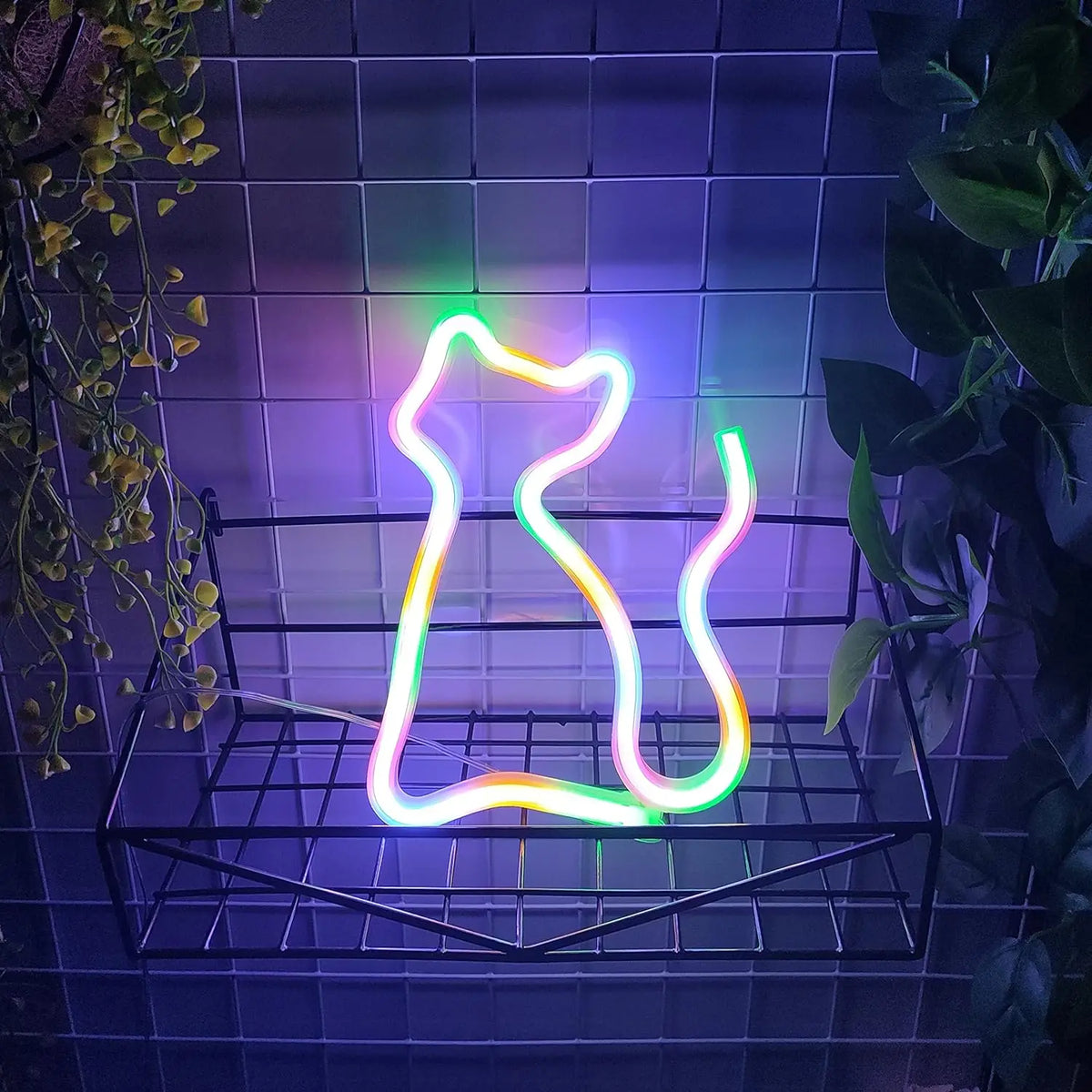 Veilleuse décorative chat, USB ou piles