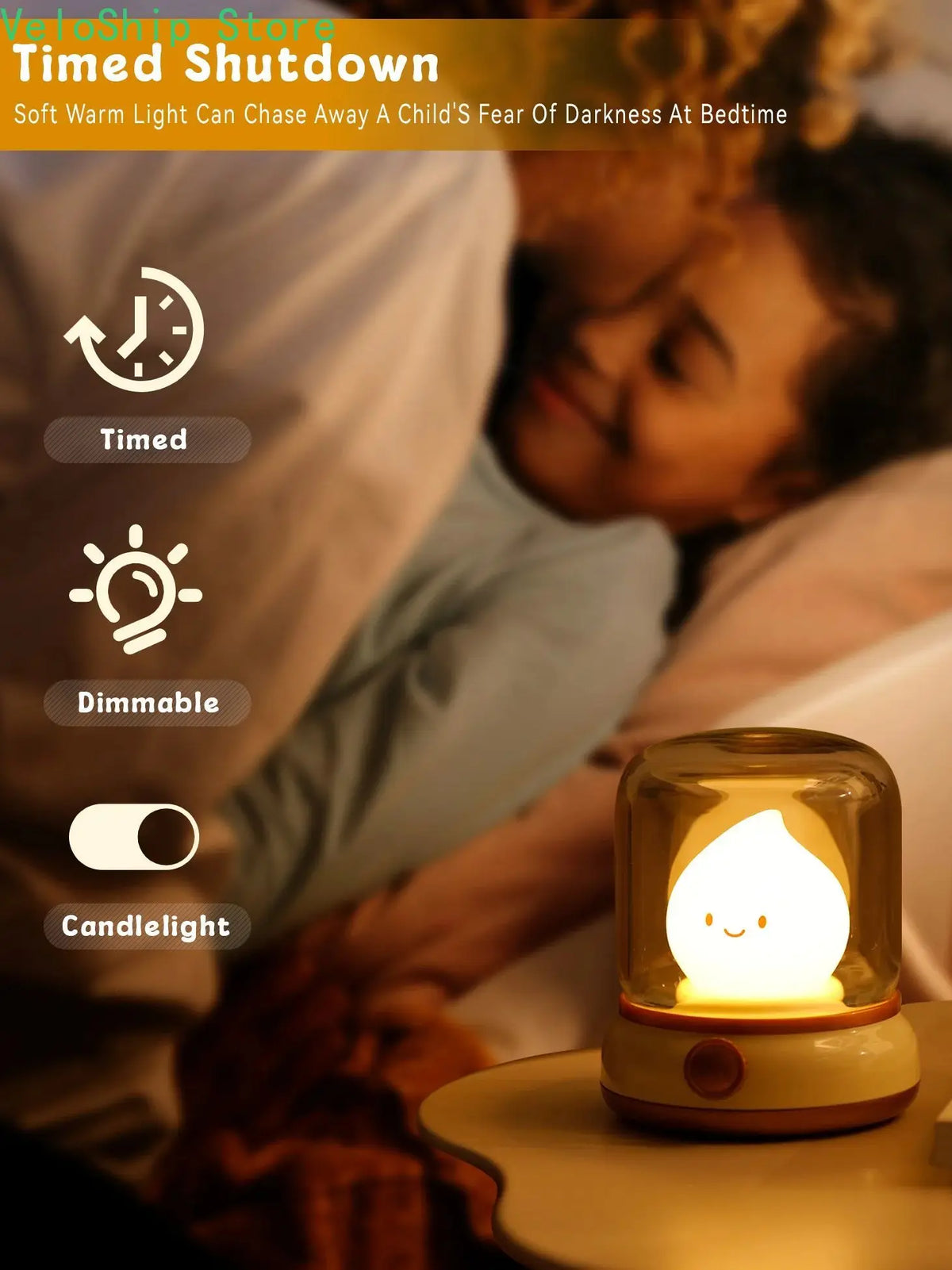 Veilleuse bougie LED avec bruit blanc