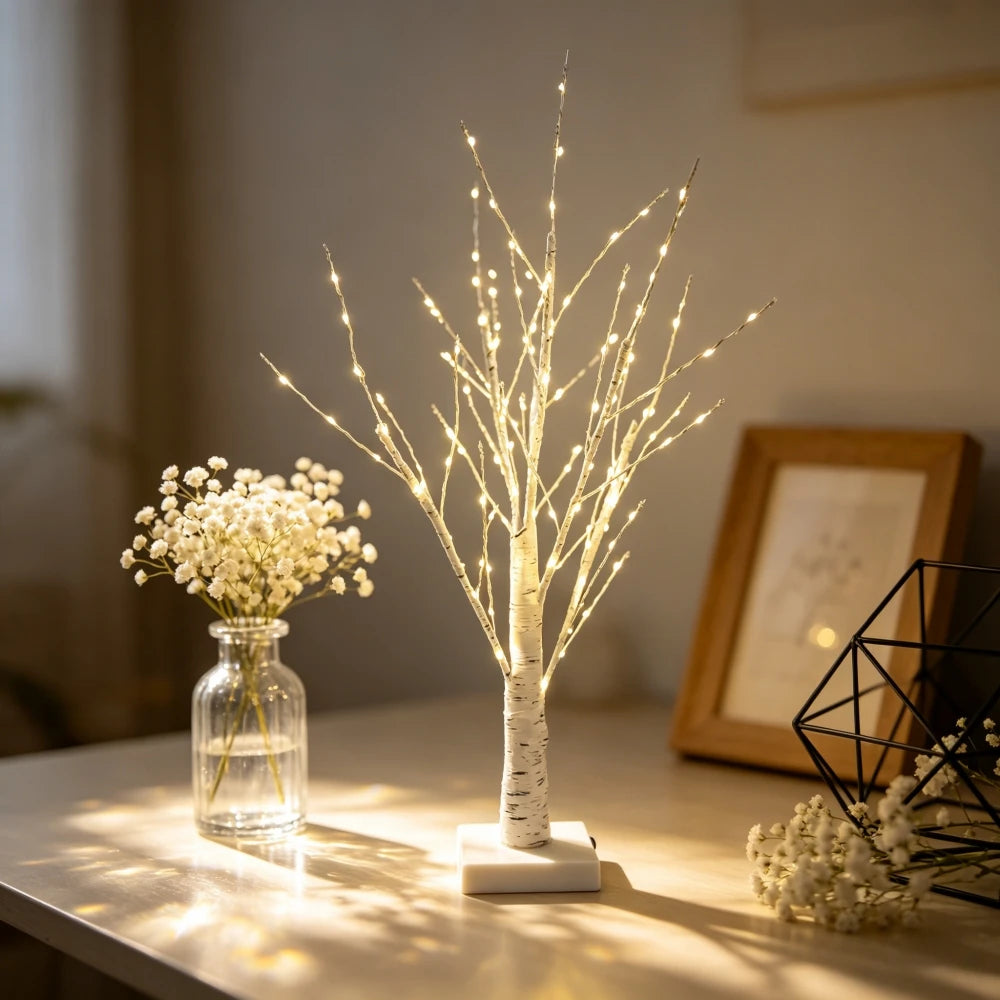 Arbre lumineux LED blanc chaud