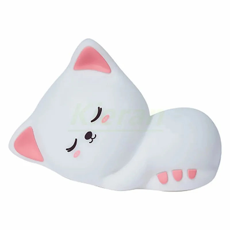 Veilleuse chat en silicone multicolore