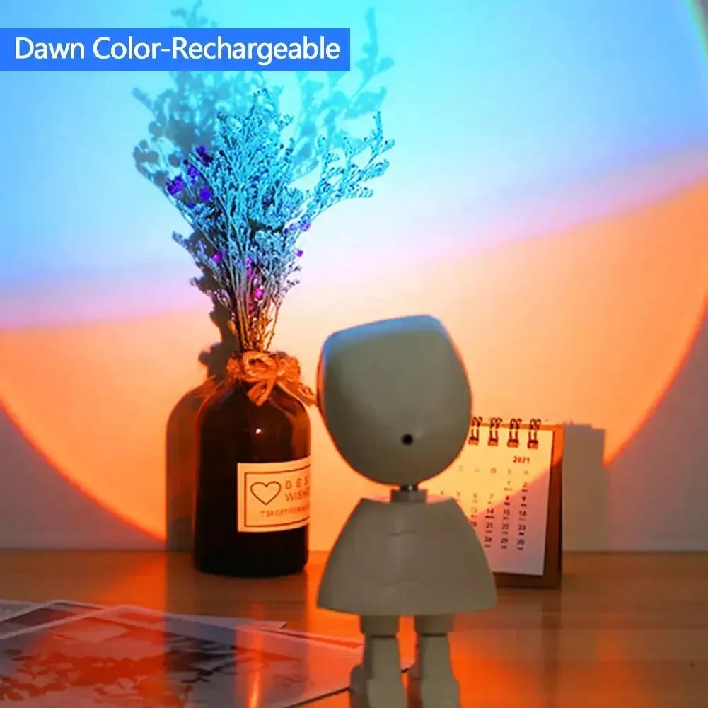 Lampe rechargeable à projection arc-en-ciel