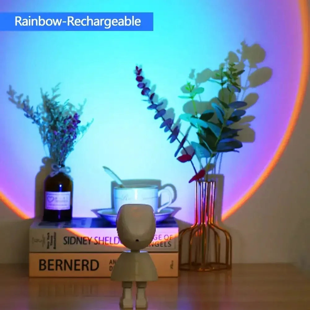 Lampe rechargeable à projection arc-en-ciel