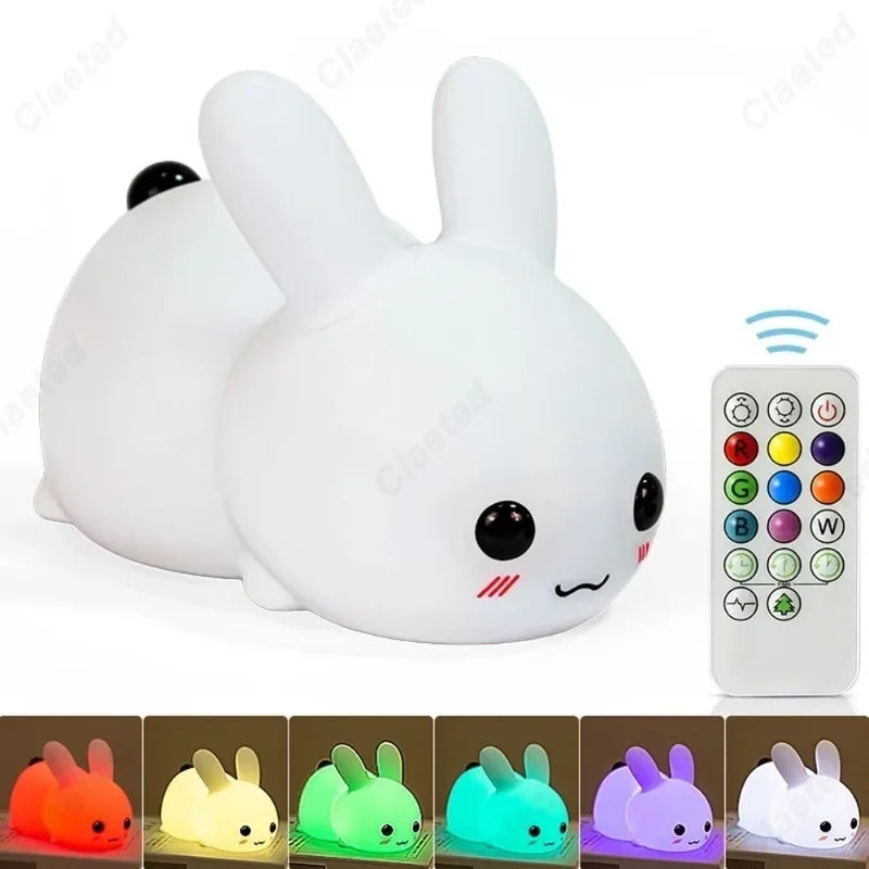 Veilleuse lapin LED à lumière colorée