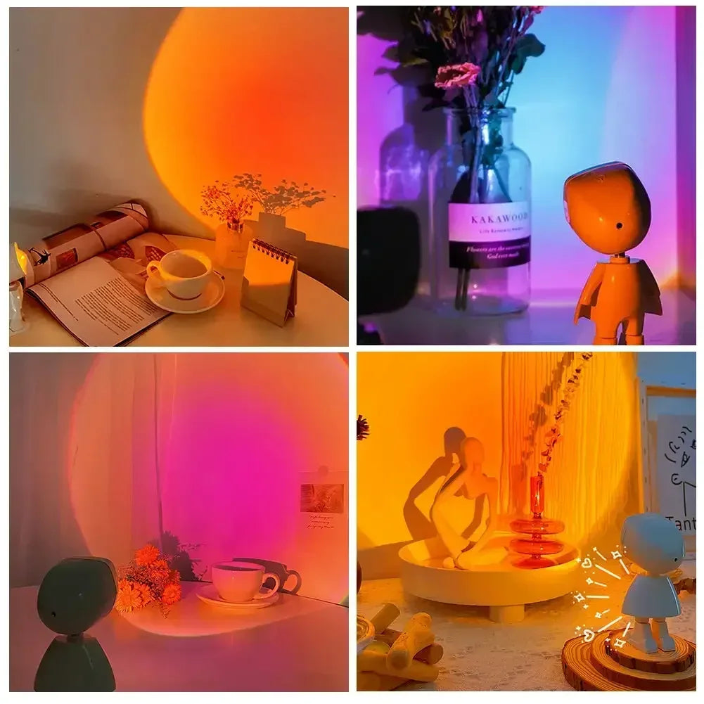 Lampe rechargeable à projection arc-en-ciel