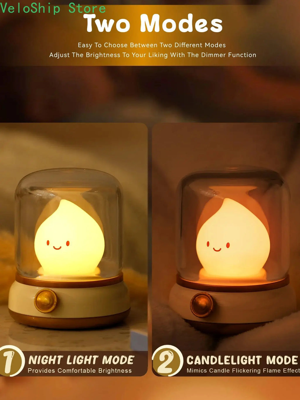 Veilleuse bougie LED avec bruit blanc