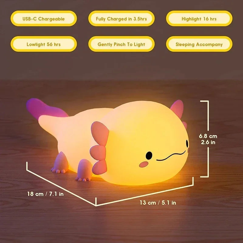 Veilleuse tactile axolotl rechargeable