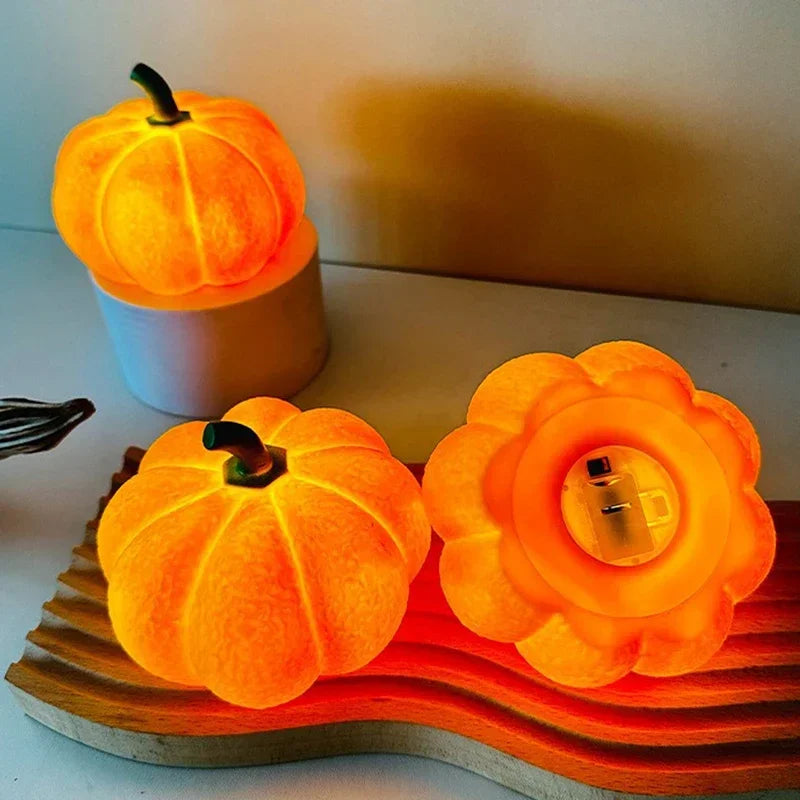 Veilleuse citrouille LED à lumière chaude