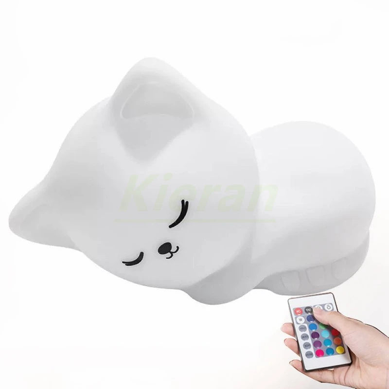 Veilleuse chat en silicone multicolore